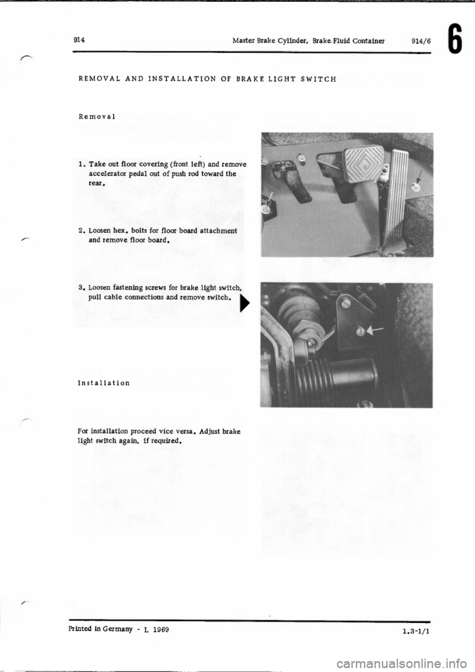 PORSCHE 914 1973 1.G Brakes Workshop Manual 