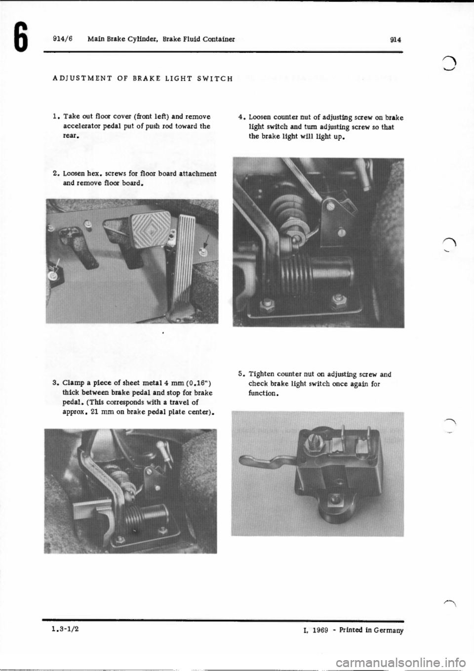 PORSCHE 914 1973 1.G Brakes Workshop Manual 