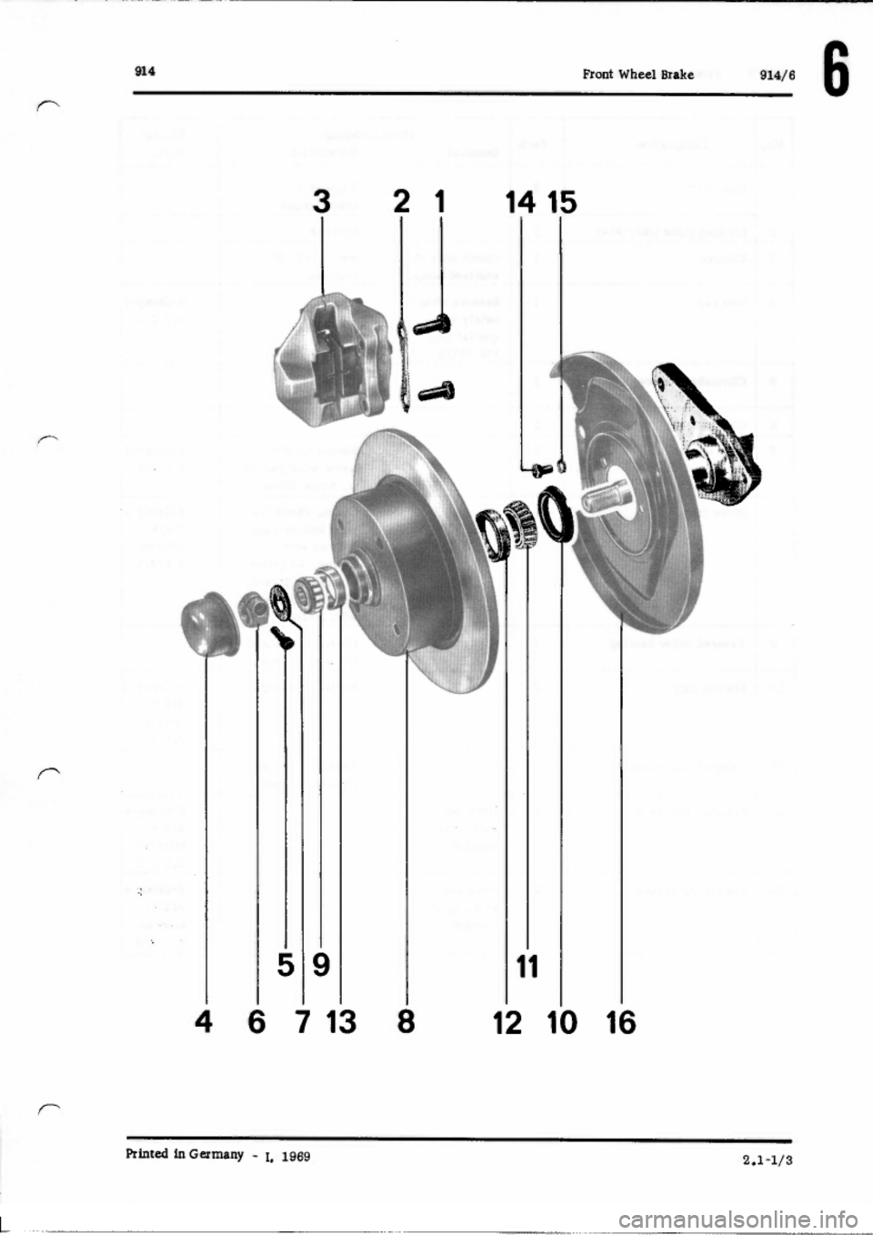 PORSCHE 914 1973 1.G Brakes Workshop Manual 