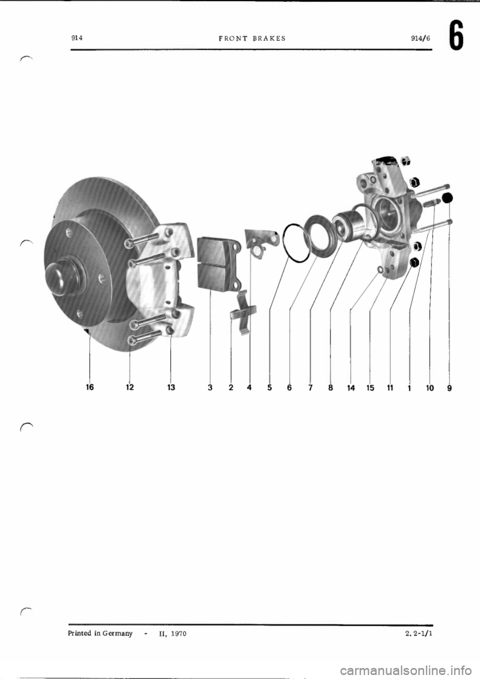 PORSCHE 914 1973 1.G Brakes Workshop Manual 