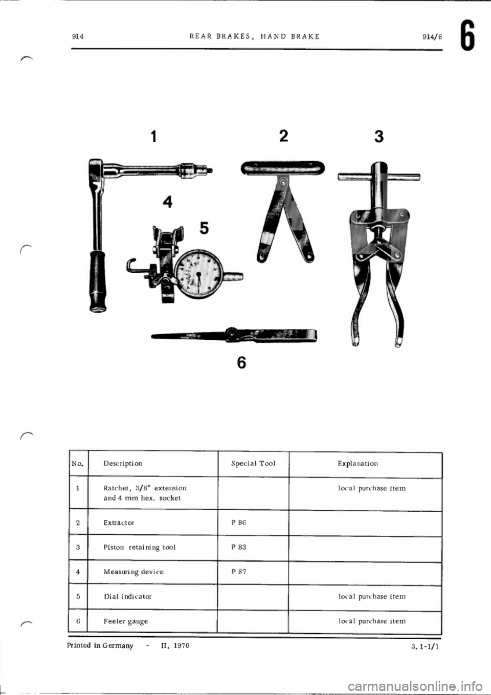 PORSCHE 914 1971 1.G Brakes Workshop Manual 
