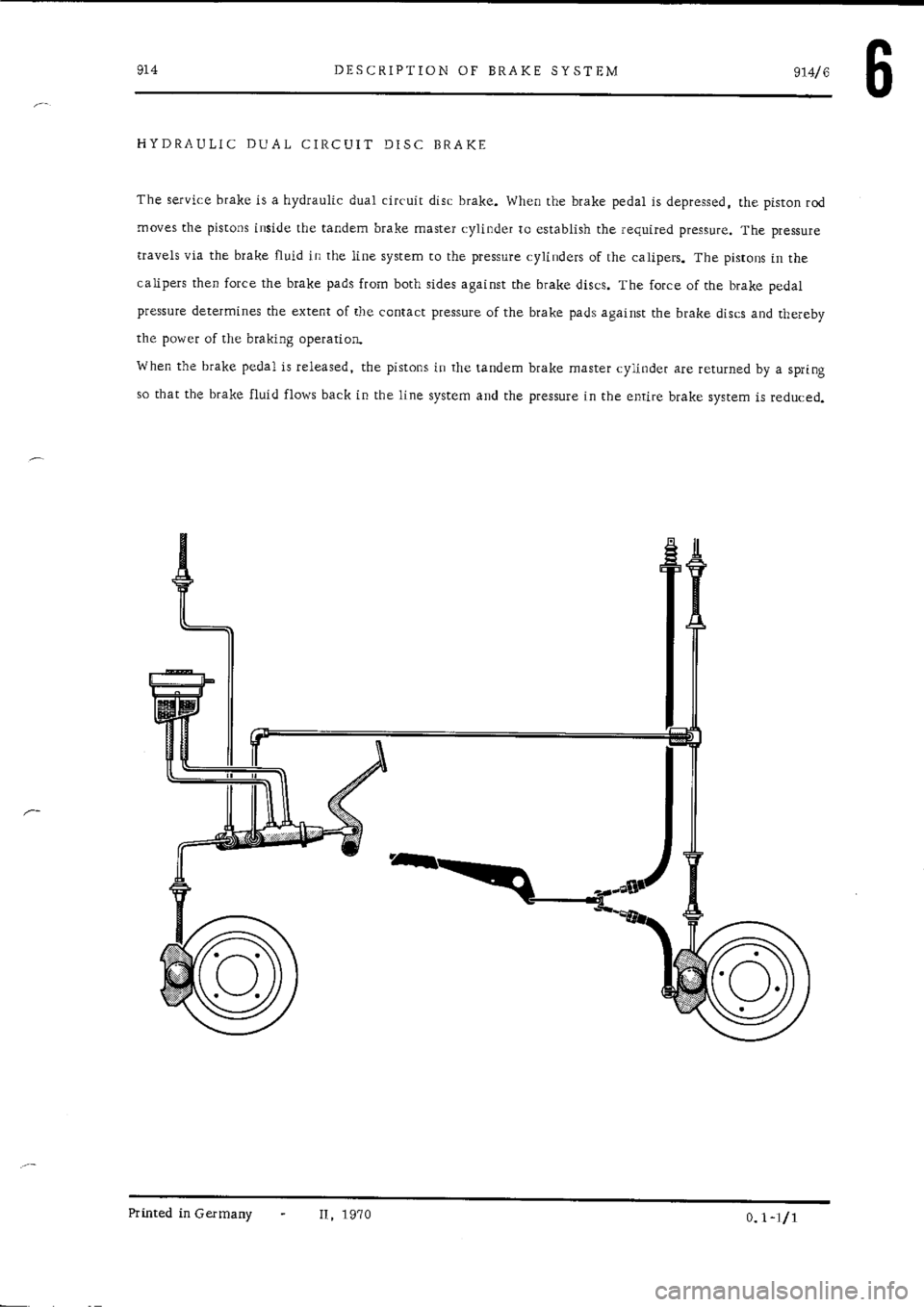 PORSCHE 914 1973 1.G Brakes Workshop Manual 