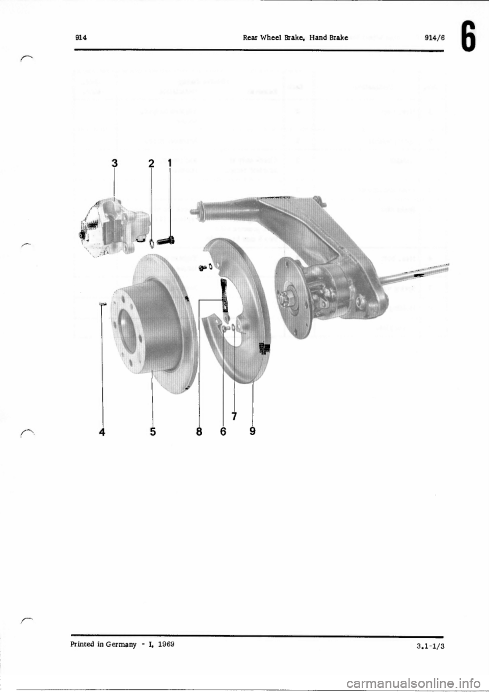 PORSCHE 914 1971 1.G Brakes Workshop Manual 