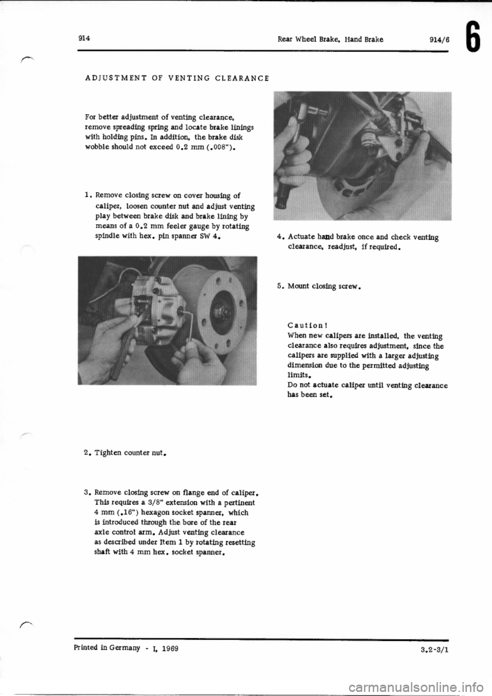 PORSCHE 914 1973 1.G Brakes Workshop Manual 