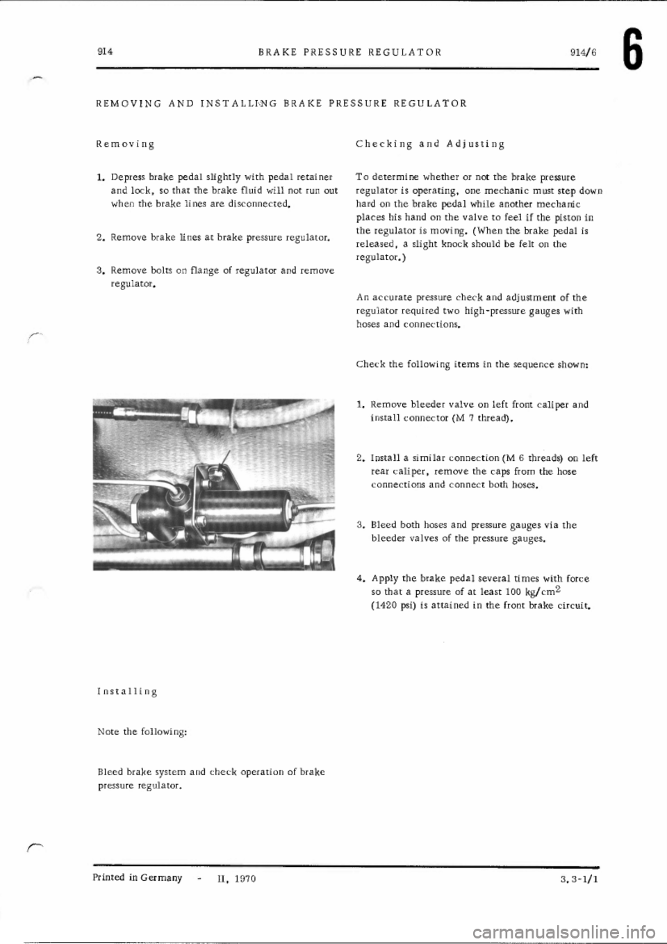 PORSCHE 914 1973 1.G Brakes Workshop Manual 