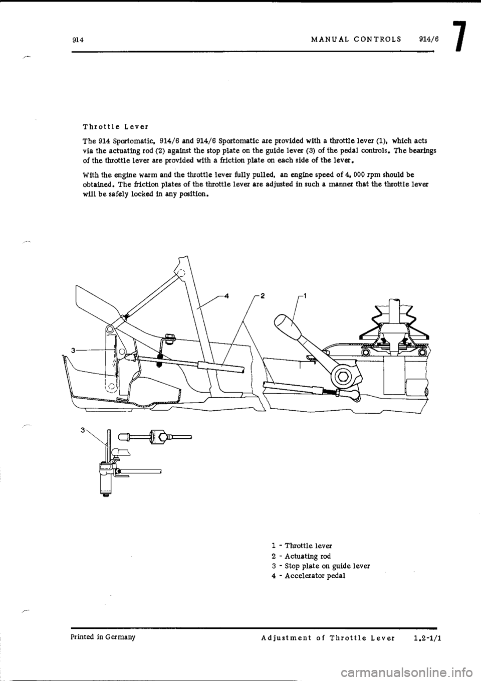 PORSCHE 914 1975 1.G Controls Workshop Manual 