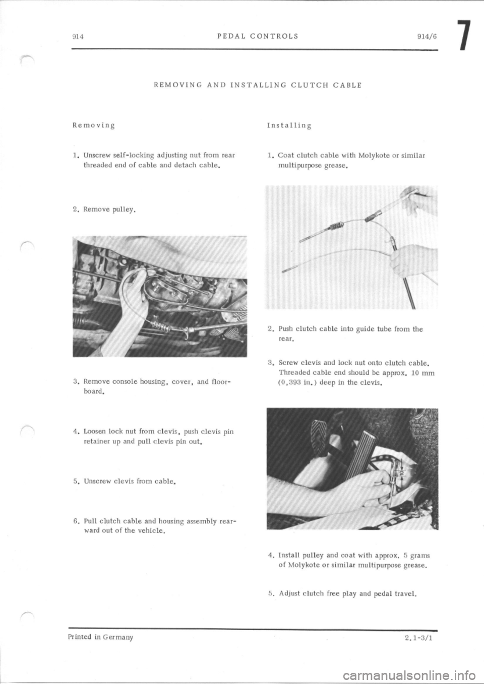 PORSCHE 914 1975 1.G Controls Workshop Manual 
