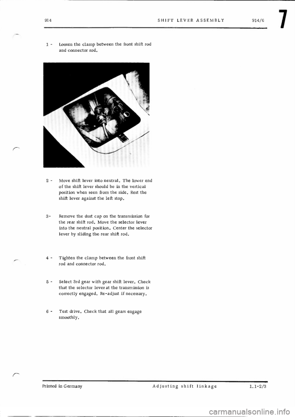 PORSCHE 914 1975 1.G Controls Workshop Manual 