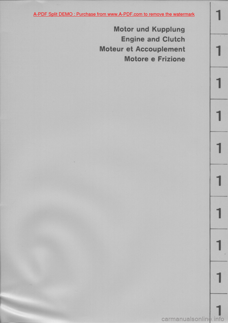 PORSCHE 914 1975 1.G Engine 1 Workshop Manual  A-PDF Split DEMO : Purchase from www.A-PDF.com to remove the watermark                     