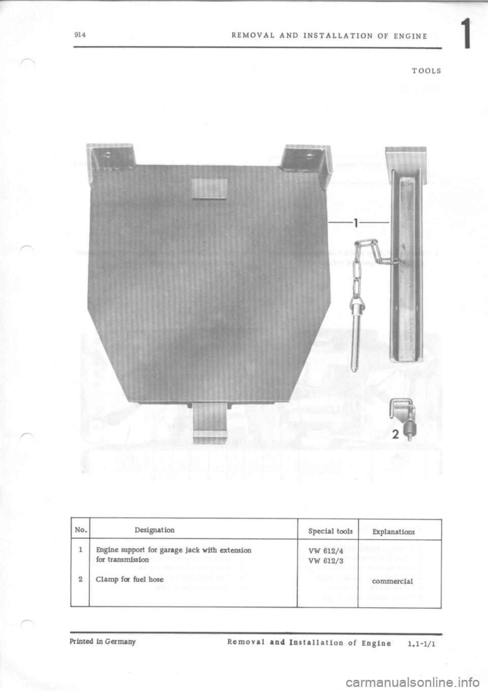 PORSCHE 914 1975 1.G Engine 1 Workshop Manual 