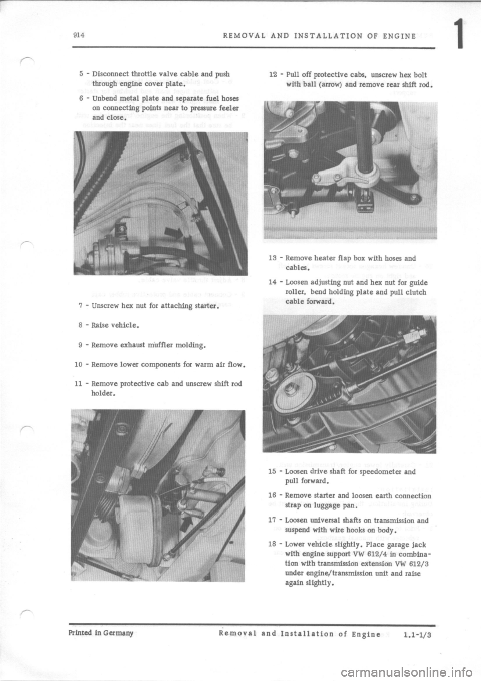 PORSCHE 914 1975 1.G Engine 1 Workshop Manual 