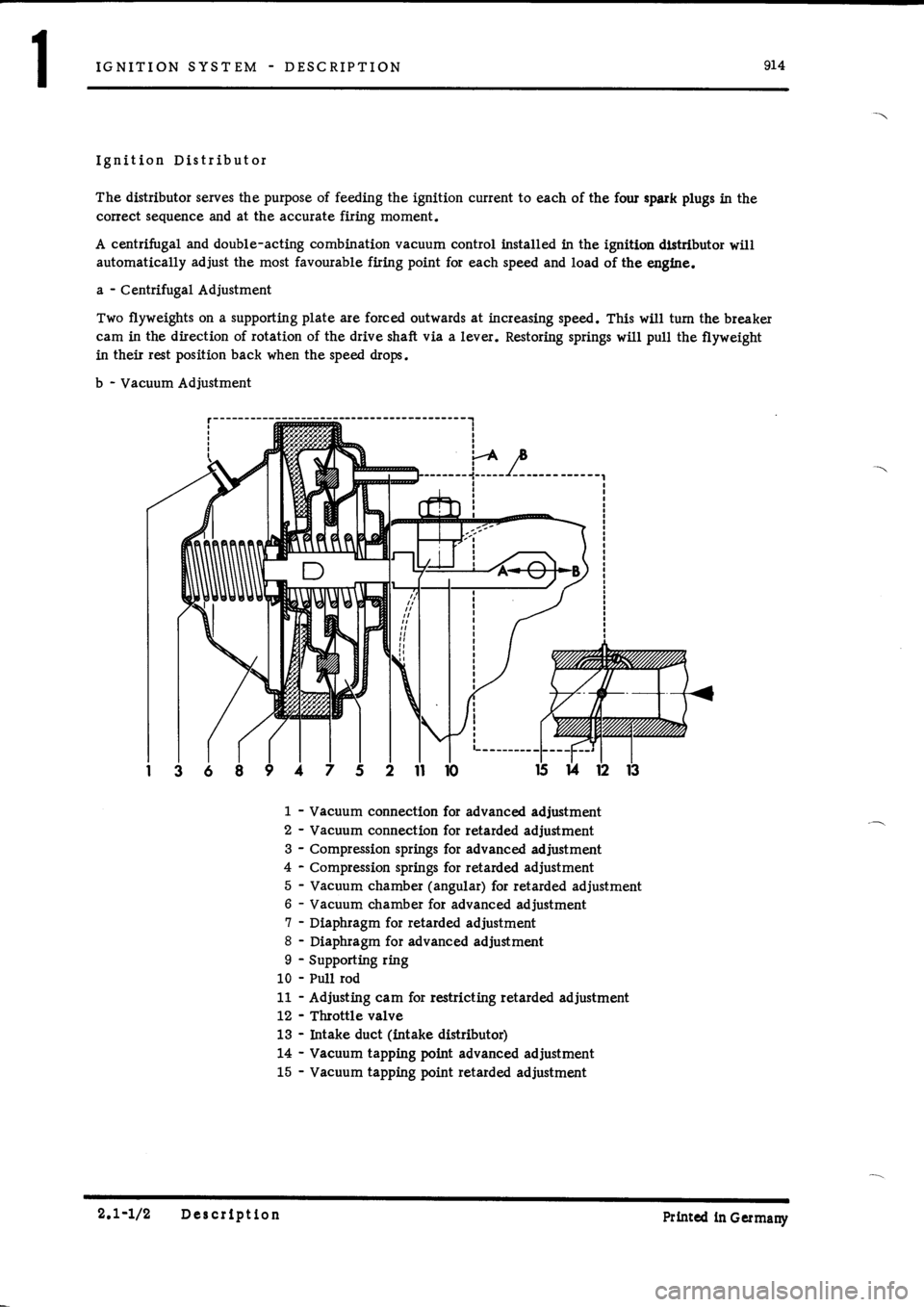 PORSCHE 914 1975 1.G Engine 1 Workshop Manual 