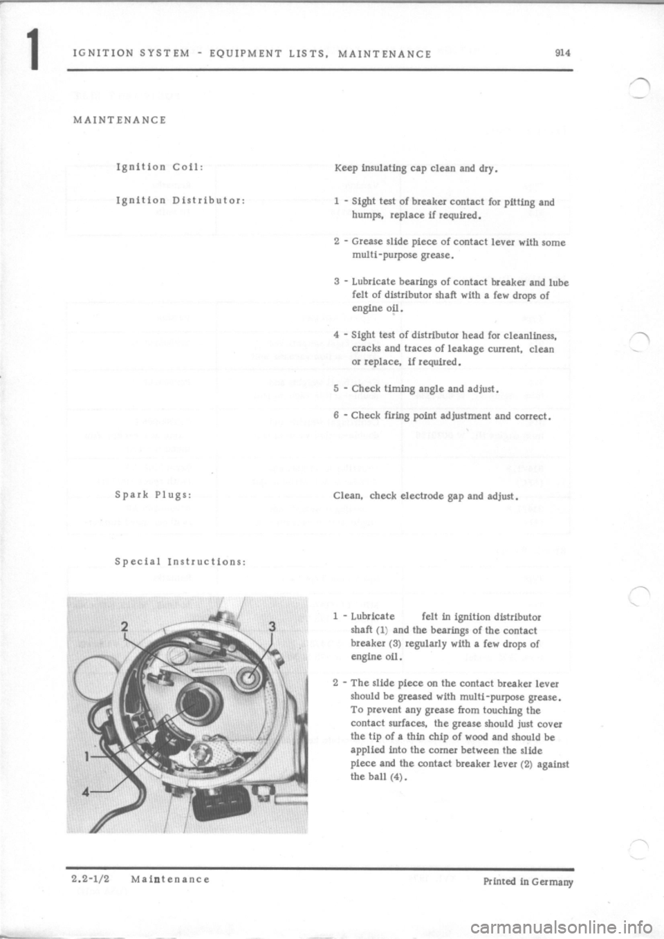 PORSCHE 914 1975 1.G Engine 1 Workshop Manual 