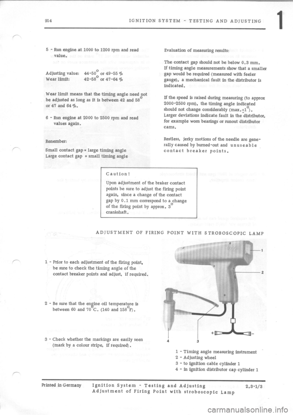 PORSCHE 914 1975 1.G Engine 1 Workshop Manual 