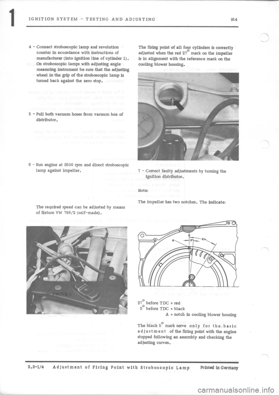 PORSCHE 914 1975 1.G Engine 1 Workshop Manual 