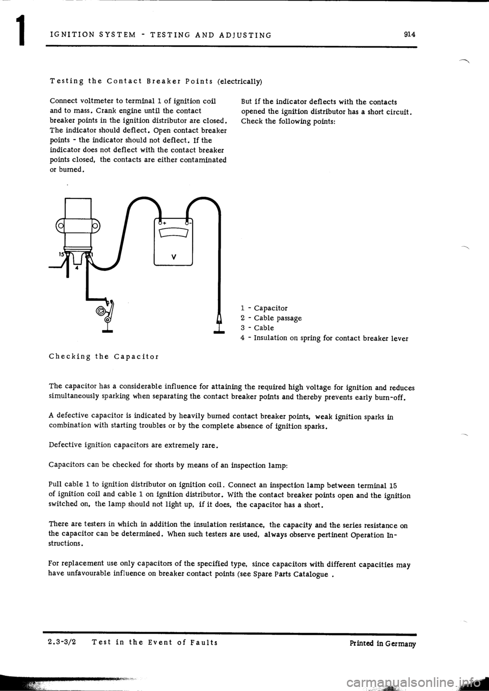PORSCHE 914 1975 1.G Engine 1 Workshop Manual 
