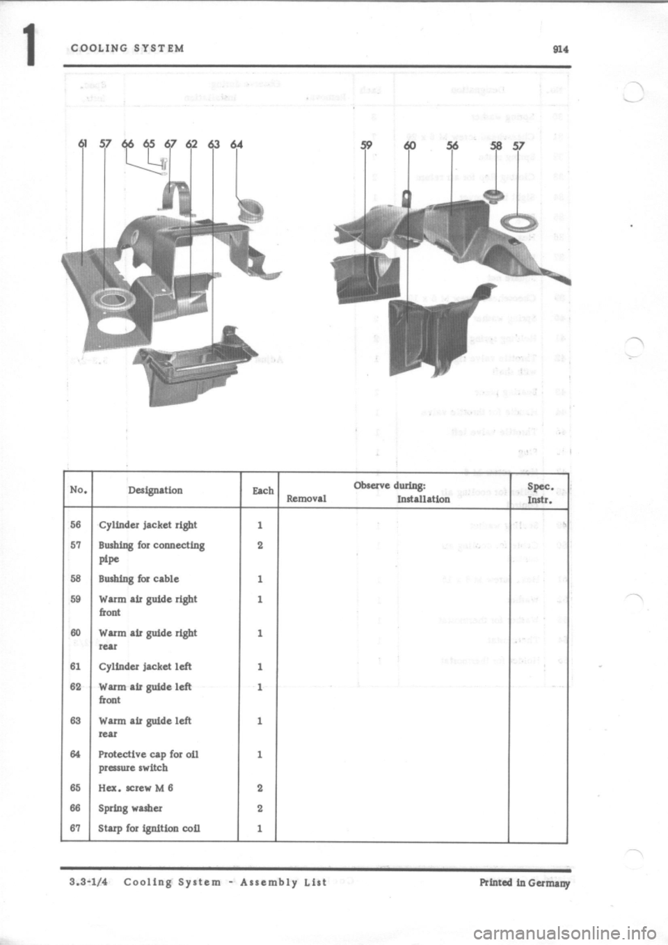 PORSCHE 914 1975 1.G Engine 2 Workshop Manual 