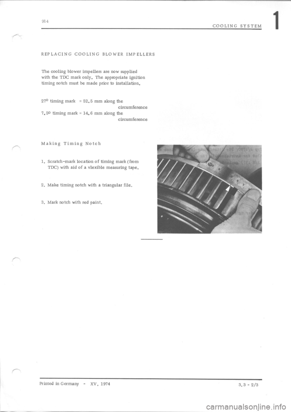 PORSCHE 914 1975 1.G Engine 2 Workshop Manual 