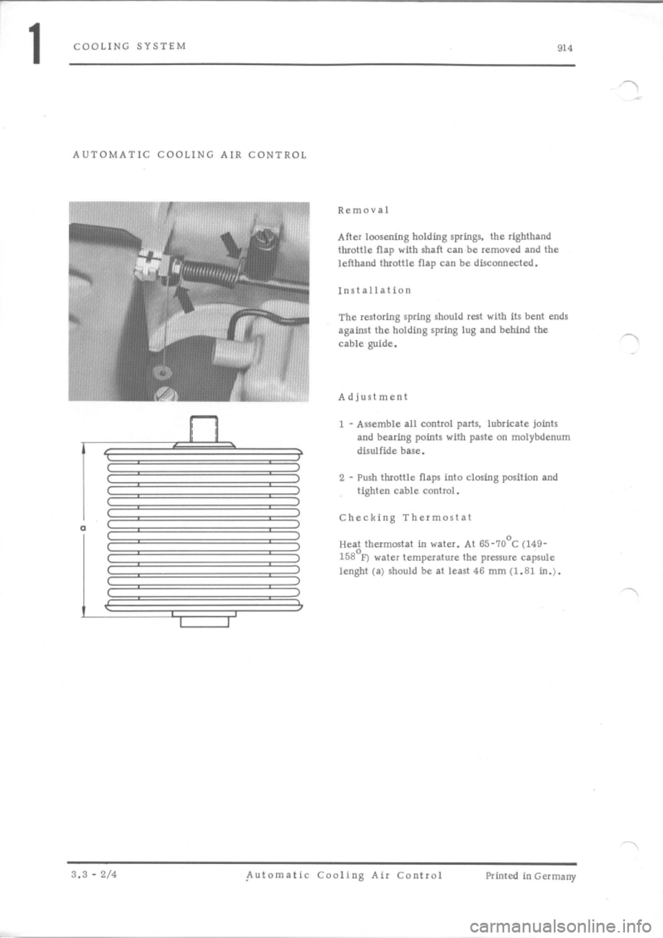 PORSCHE 914 1975 1.G Engine 2 Workshop Manual 