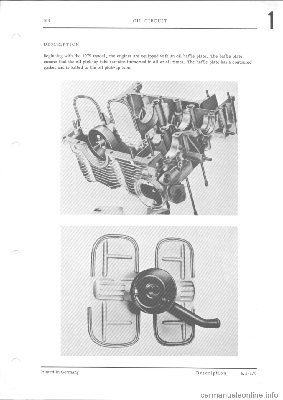 PORSCHE 914 1975 1.G Engine 2 Workshop Manual 