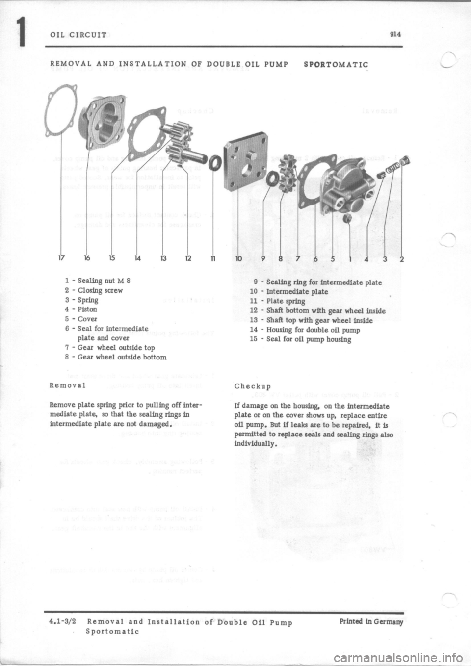 PORSCHE 914 1975 1.G Engine 2 Workshop Manual 