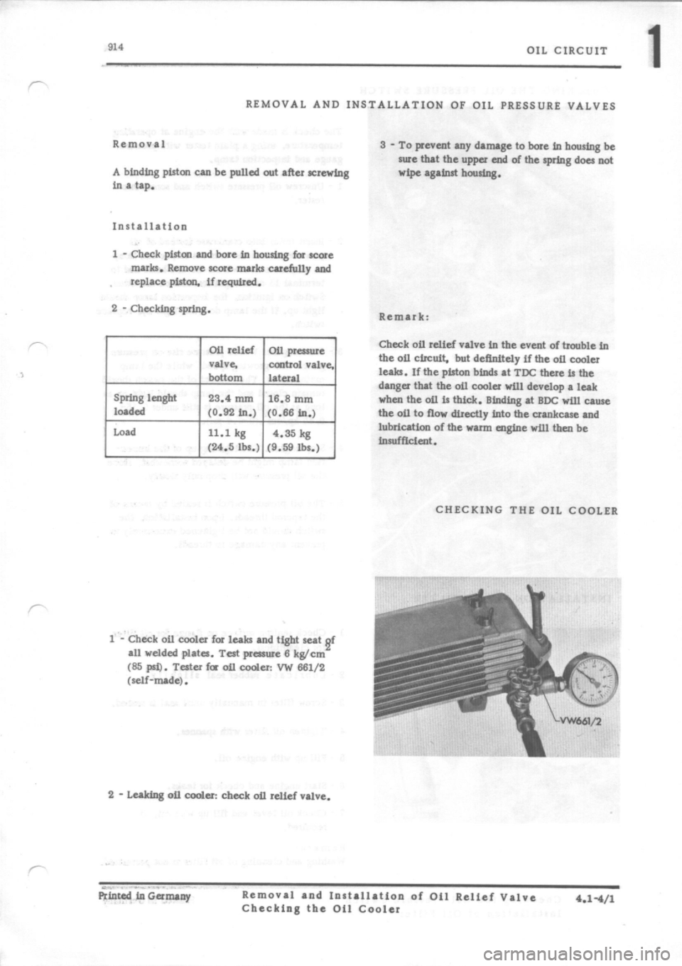 PORSCHE 914 1975 1.G Engine 2 Workshop Manual 