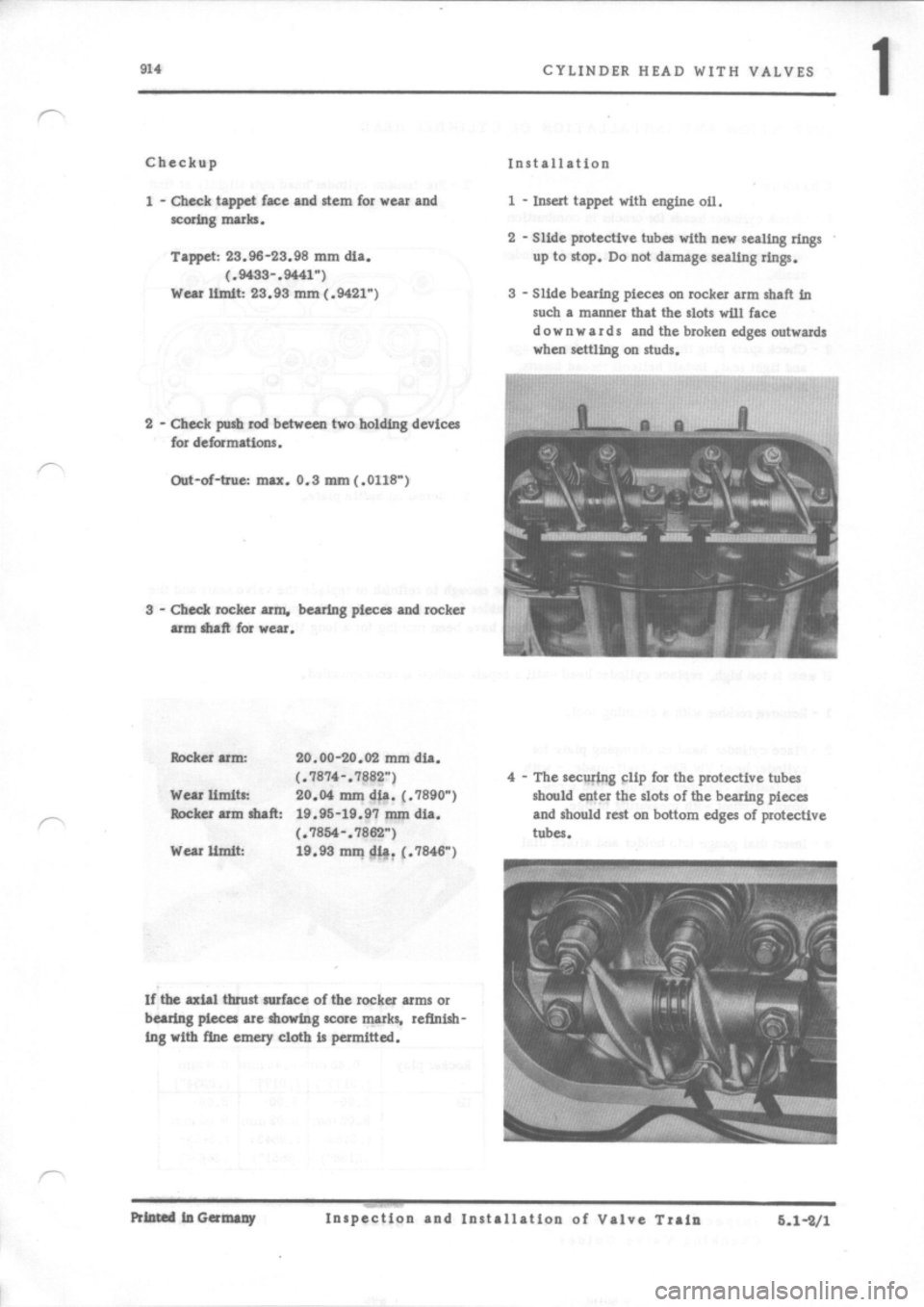 PORSCHE 914 1975 1.G Engine 2 Workshop Manual 