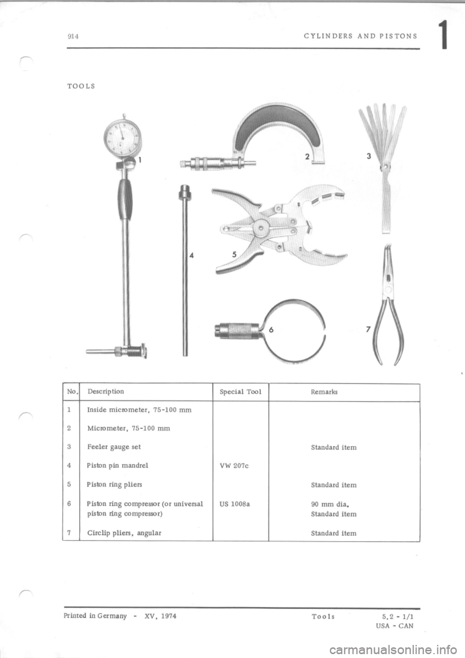 PORSCHE 914 1975 1.G Engine 2 Workshop Manual 