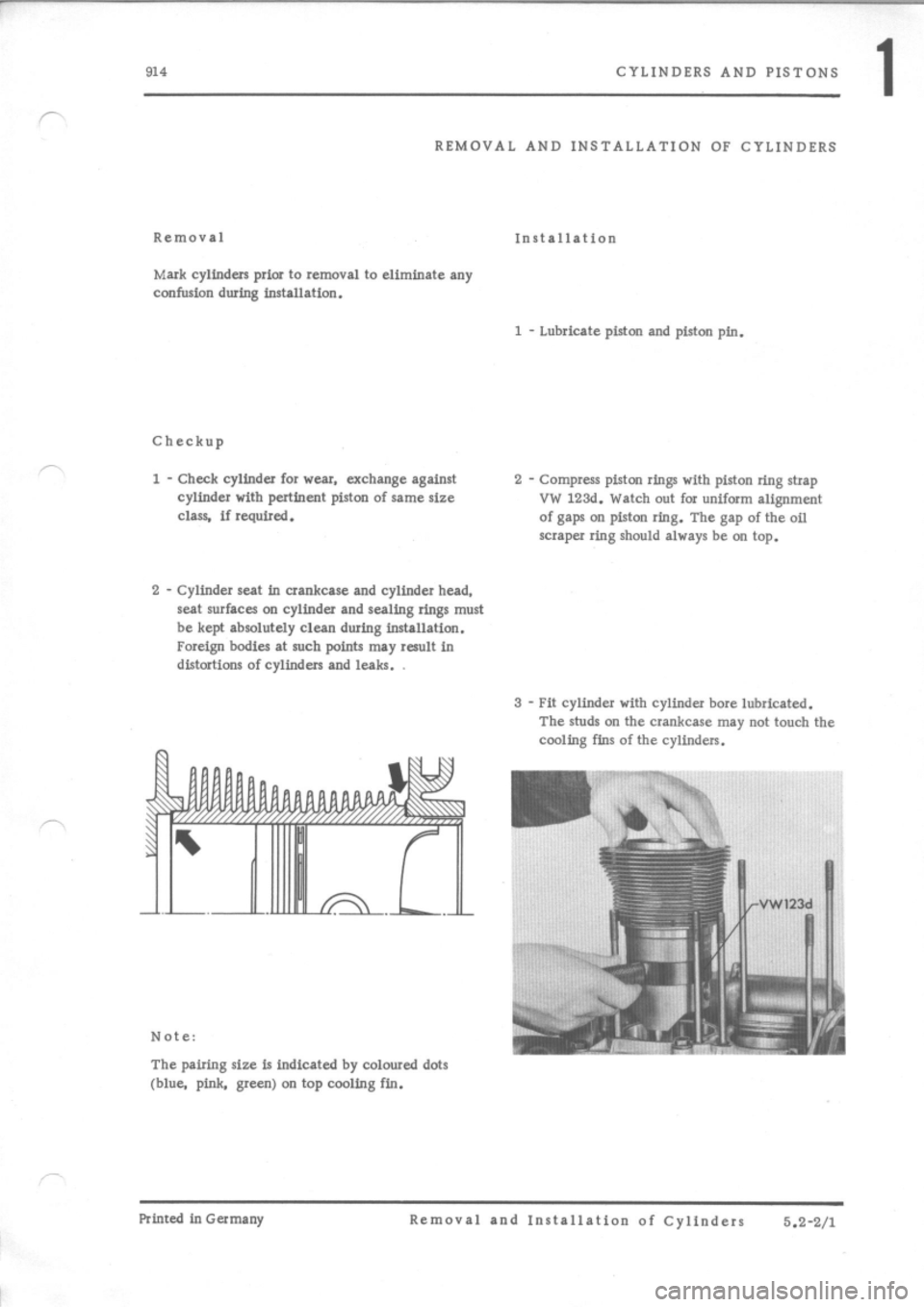 PORSCHE 914 1975 1.G Engine 2 Workshop Manual 
