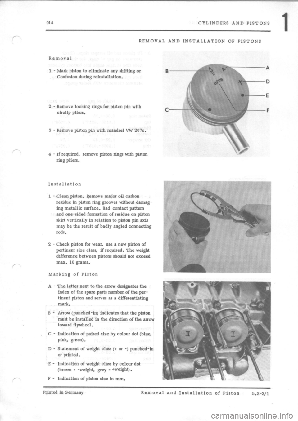 PORSCHE 914 1975 1.G Engine 2 Workshop Manual 