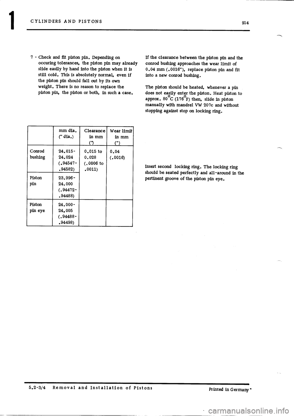PORSCHE 914 1975 1.G Engine 2 Workshop Manual 
