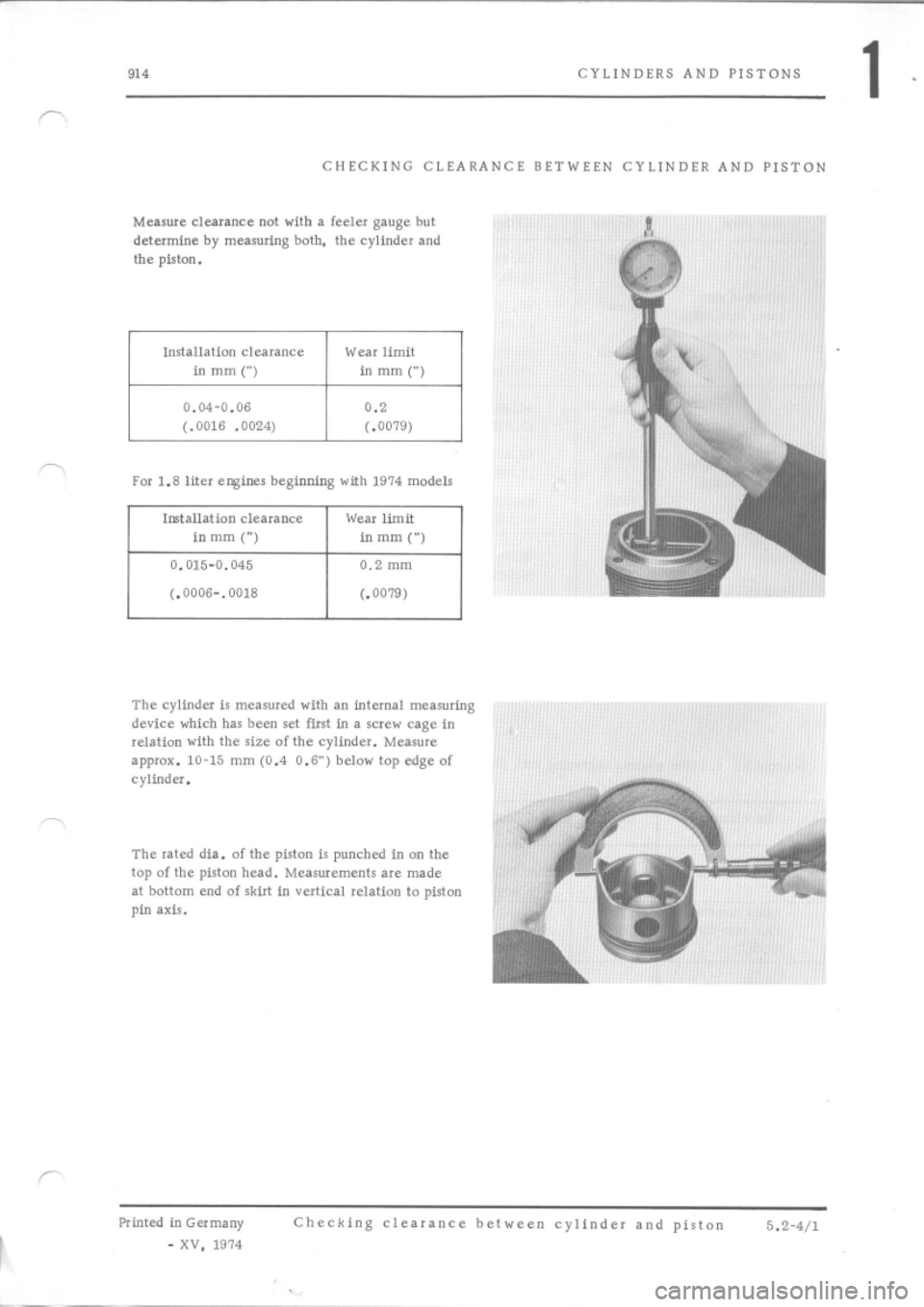 PORSCHE 914 1975 1.G Engine 2 Workshop Manual 