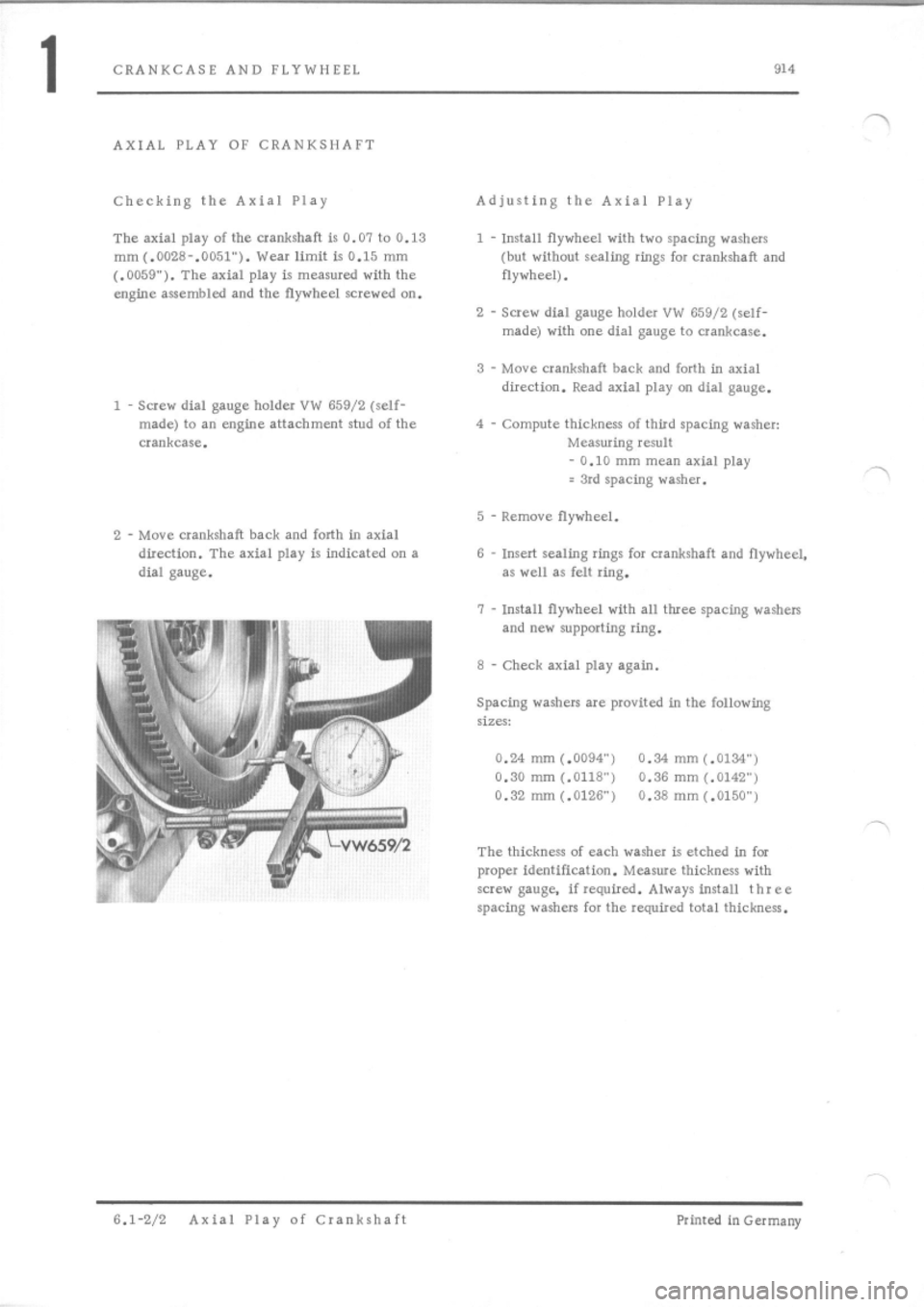 PORSCHE 914 1975 1.G Engine 2 Workshop Manual 