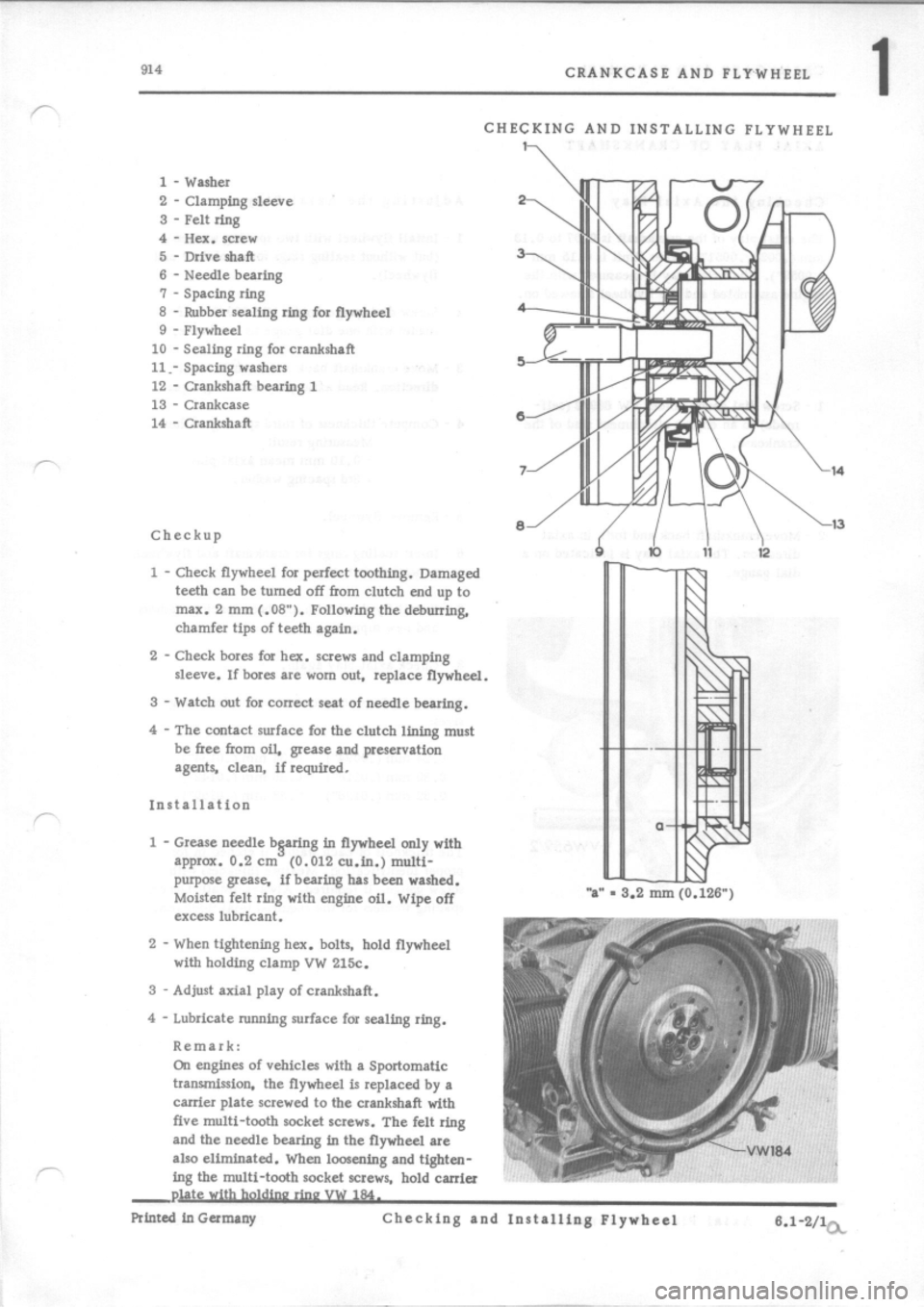 PORSCHE 914 1975 1.G Engine 2 Workshop Manual 