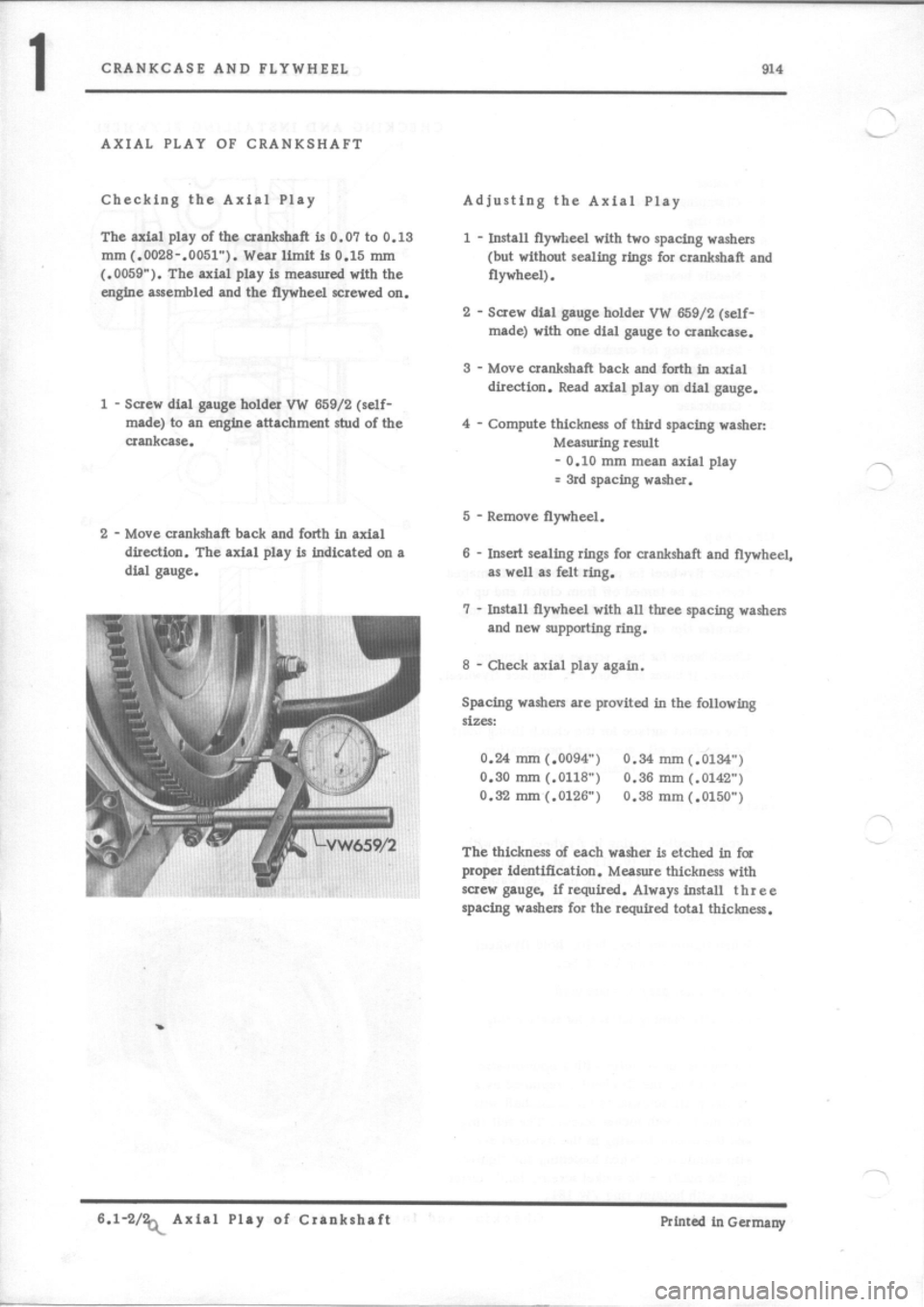 PORSCHE 914 1975 1.G Engine 2 Workshop Manual 