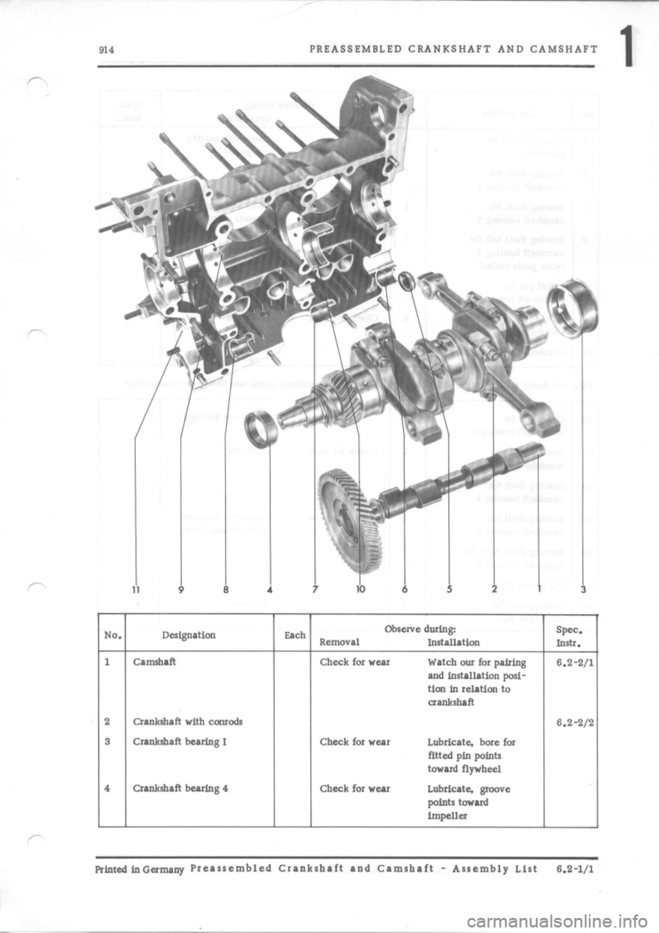 PORSCHE 914 1975 1.G Engine 2 Workshop Manual 