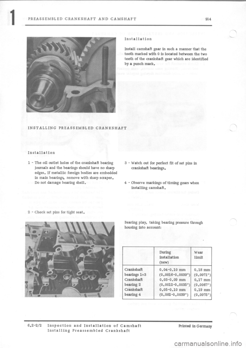 PORSCHE 914 1975 1.G Engine 2 Workshop Manual 