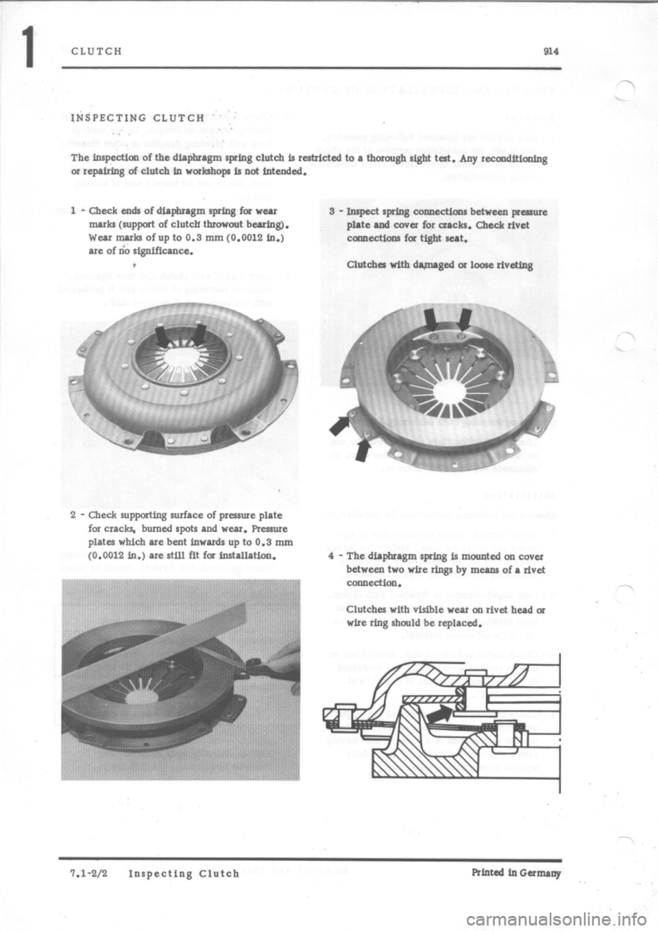 PORSCHE 914 1970 1.G Engine 3 Workshop Manual 