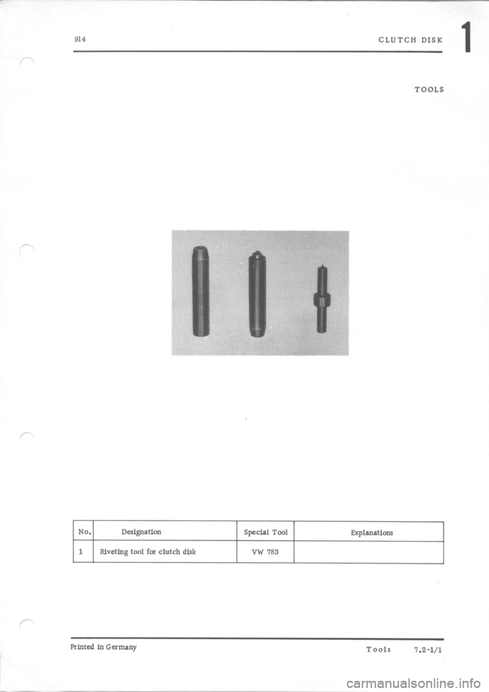 PORSCHE 914 1970 1.G Engine 3 Workshop Manual 