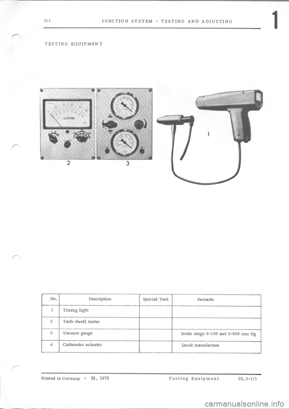 PORSCHE 914 1970 1.G Engine 3 Workshop Manual 