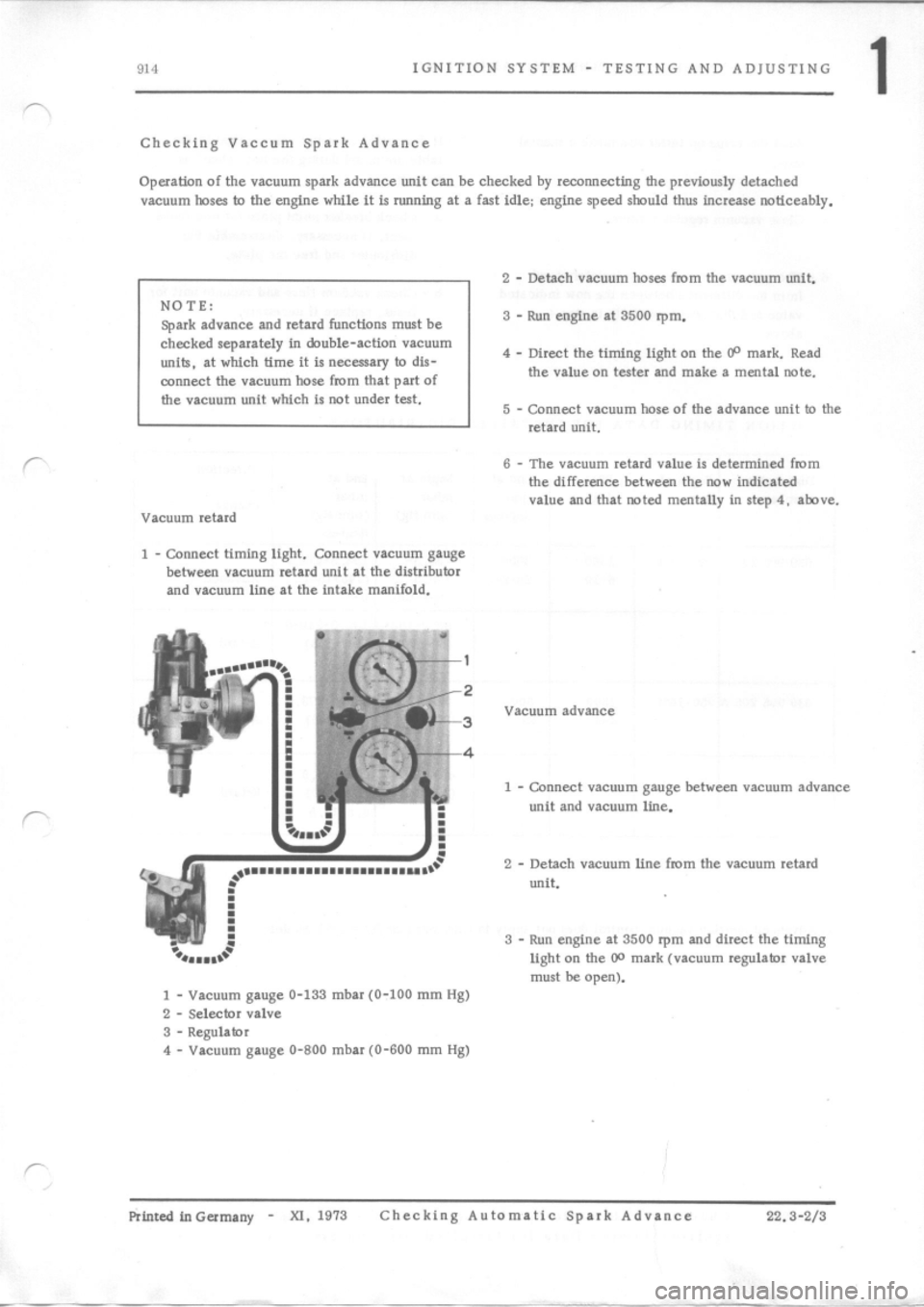 PORSCHE 914 1970 1.G Engine 3 Workshop Manual 