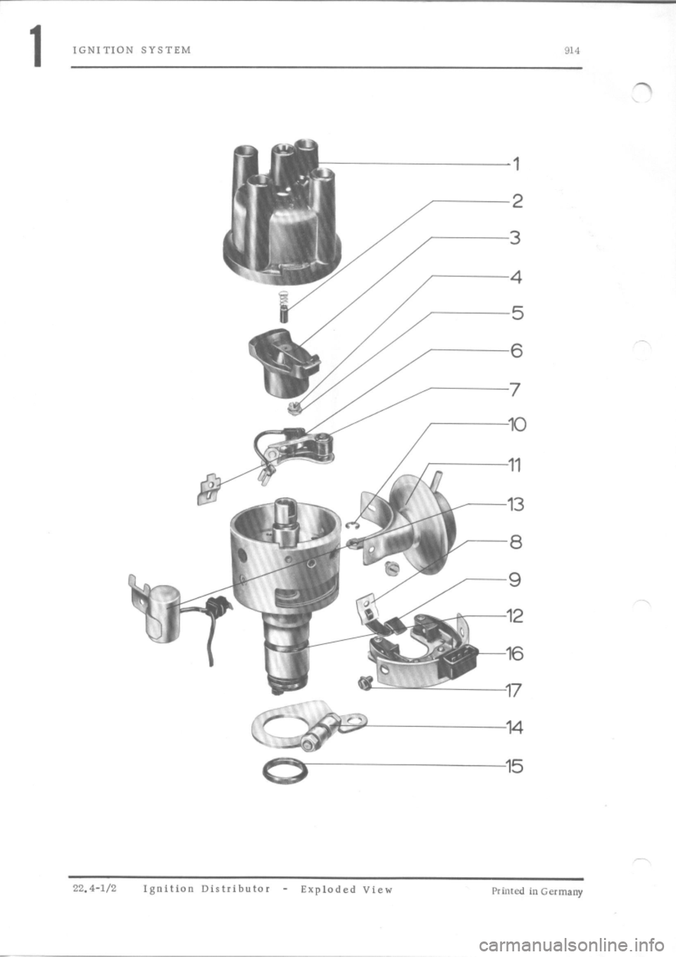 PORSCHE 914 1970 1.G Engine 3 Workshop Manual 