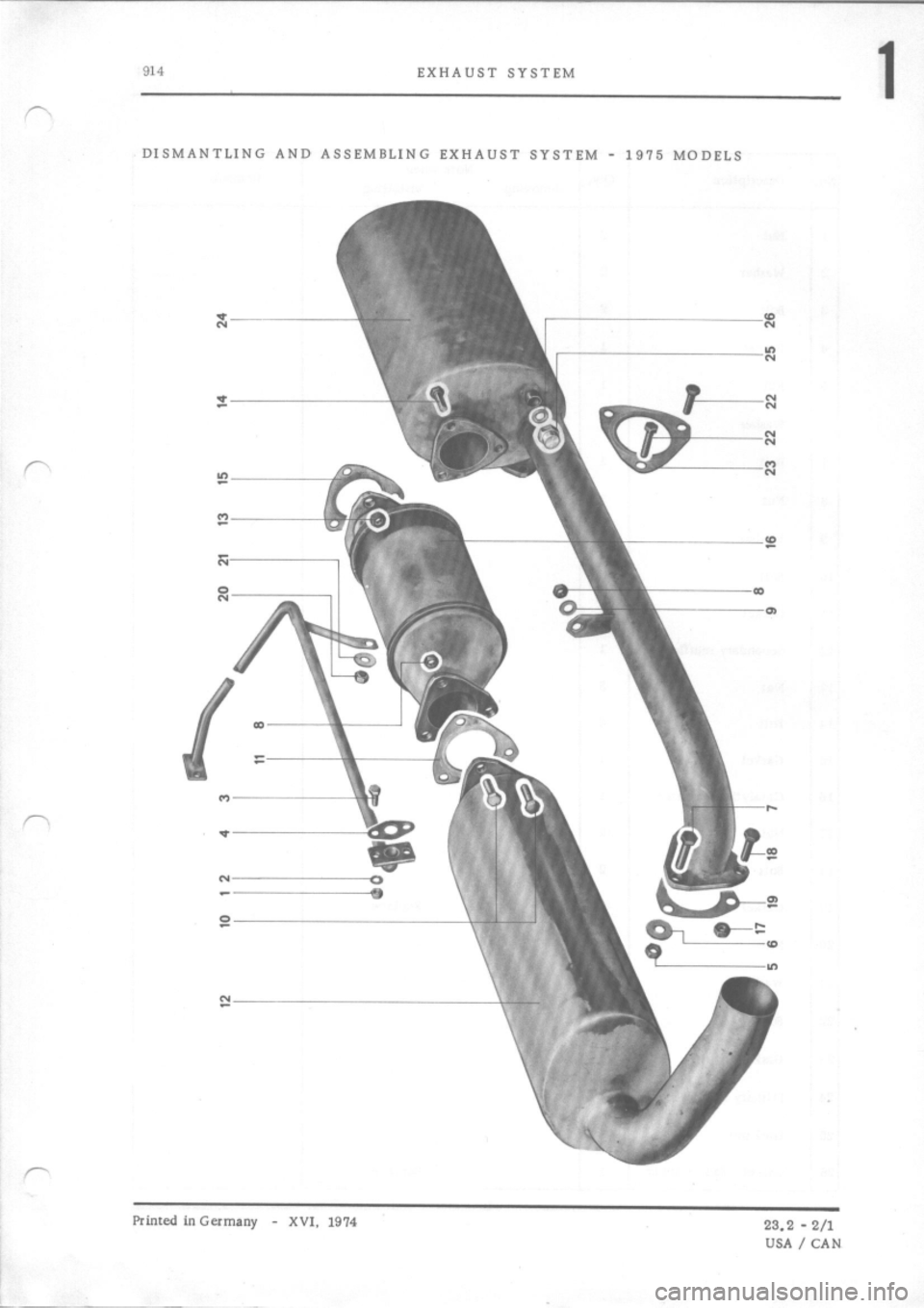 PORSCHE 914 1970 1.G Engine 3 Workshop Manual 