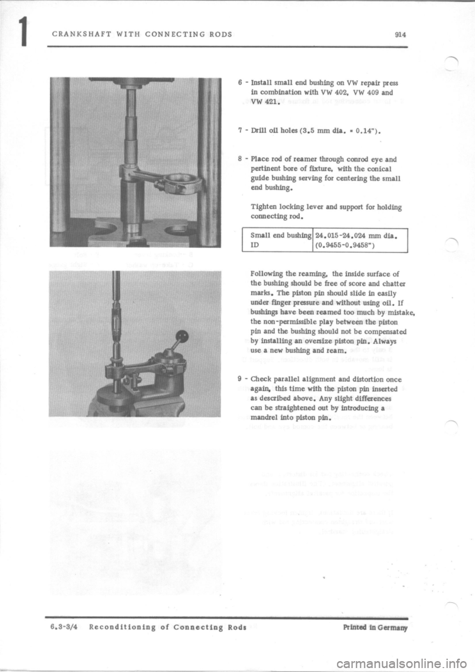 PORSCHE 914 1970 1.G Engine 3 Workshop Manual 