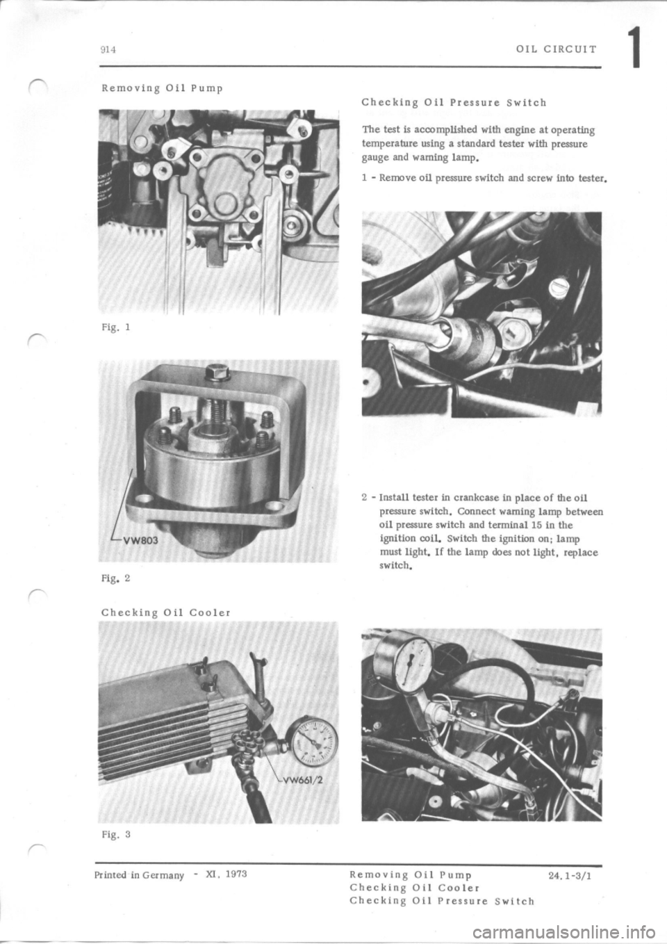 PORSCHE 914 1975 1.G Engine 4 Workshop Manual 