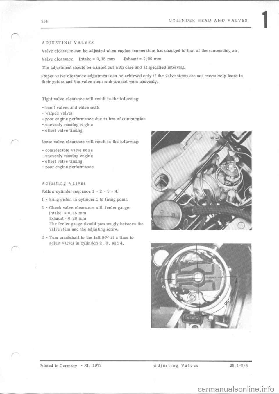 PORSCHE 914 1975 1.G Engine 4 Workshop Manual 