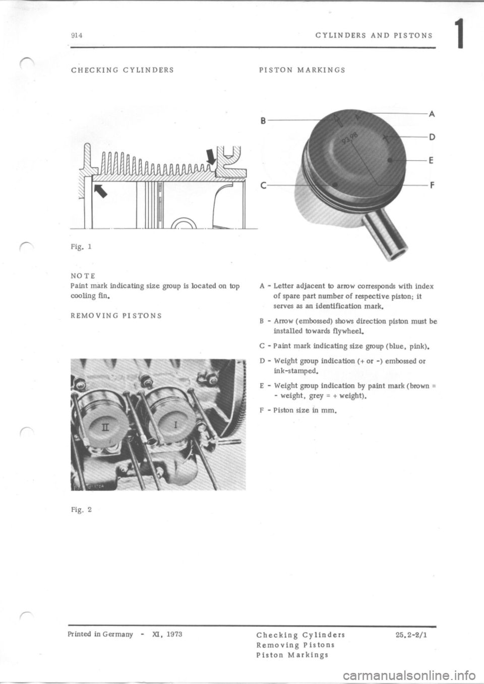 PORSCHE 914 1975 1.G Engine 4 Workshop Manual 