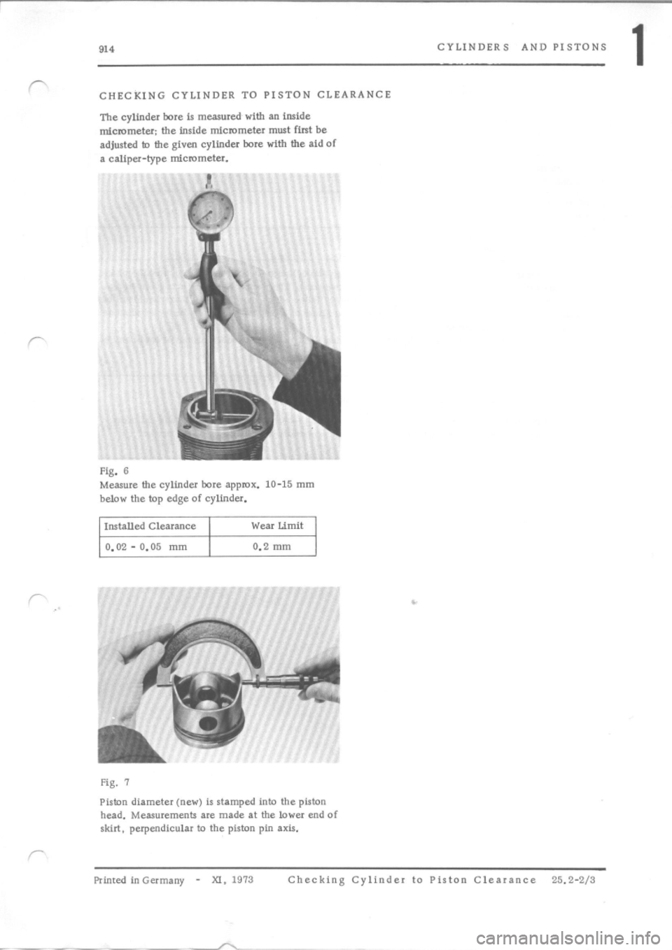 PORSCHE 914 1975 1.G Engine 4 Workshop Manual 