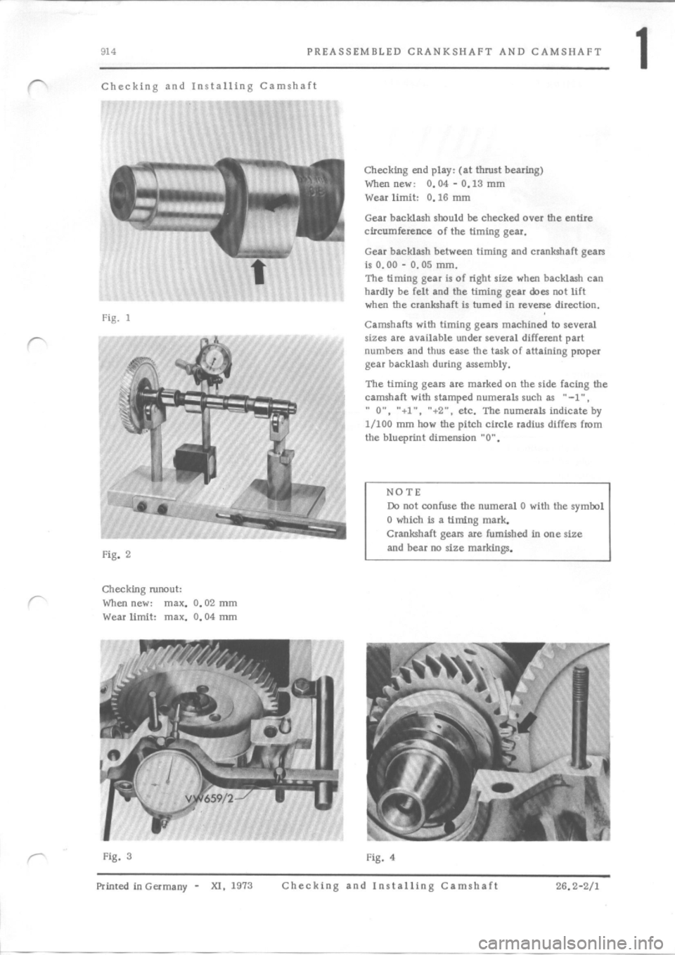 PORSCHE 914 1975 1.G Engine 4 Workshop Manual 