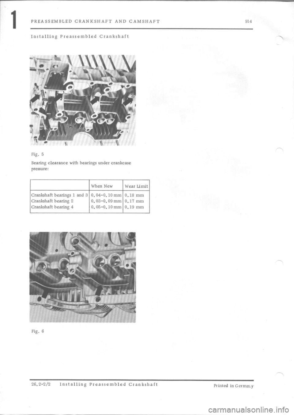 PORSCHE 914 1975 1.G Engine 4 Workshop Manual 